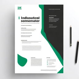 Design an A4 size cover page for a university assignment on the topic of industrial sensors and transducers