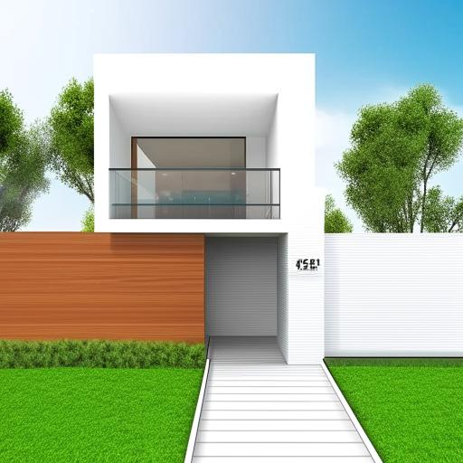 A 3D concept of a modern home fitting a 33ft by 48ft area, featuring a shop and a gate situated on the 33ft side. The house should incorporate minimalist aesthetics and contemporary architectural elements.