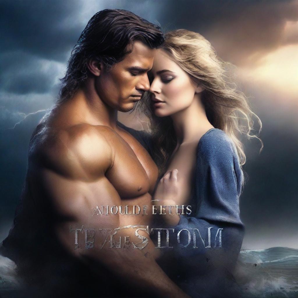 Create a book cover for a romance novel titled 'The Ally of the Storm'