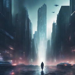 Design a dystopian novel cover featuring an AI ruling the world