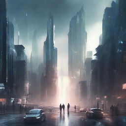 Create a dystopian novel cover where AI has taken over the world