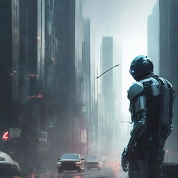 Create a dystopian novel cover where AI has taken over the world