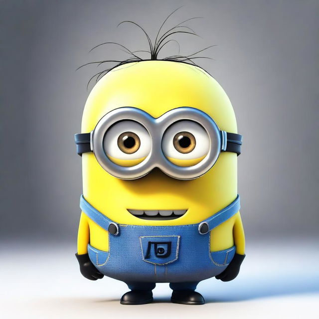 A Minion from the Despicable Me series with a shocked expression