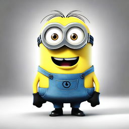 A Minion from the Despicable Me series with a shocked expression