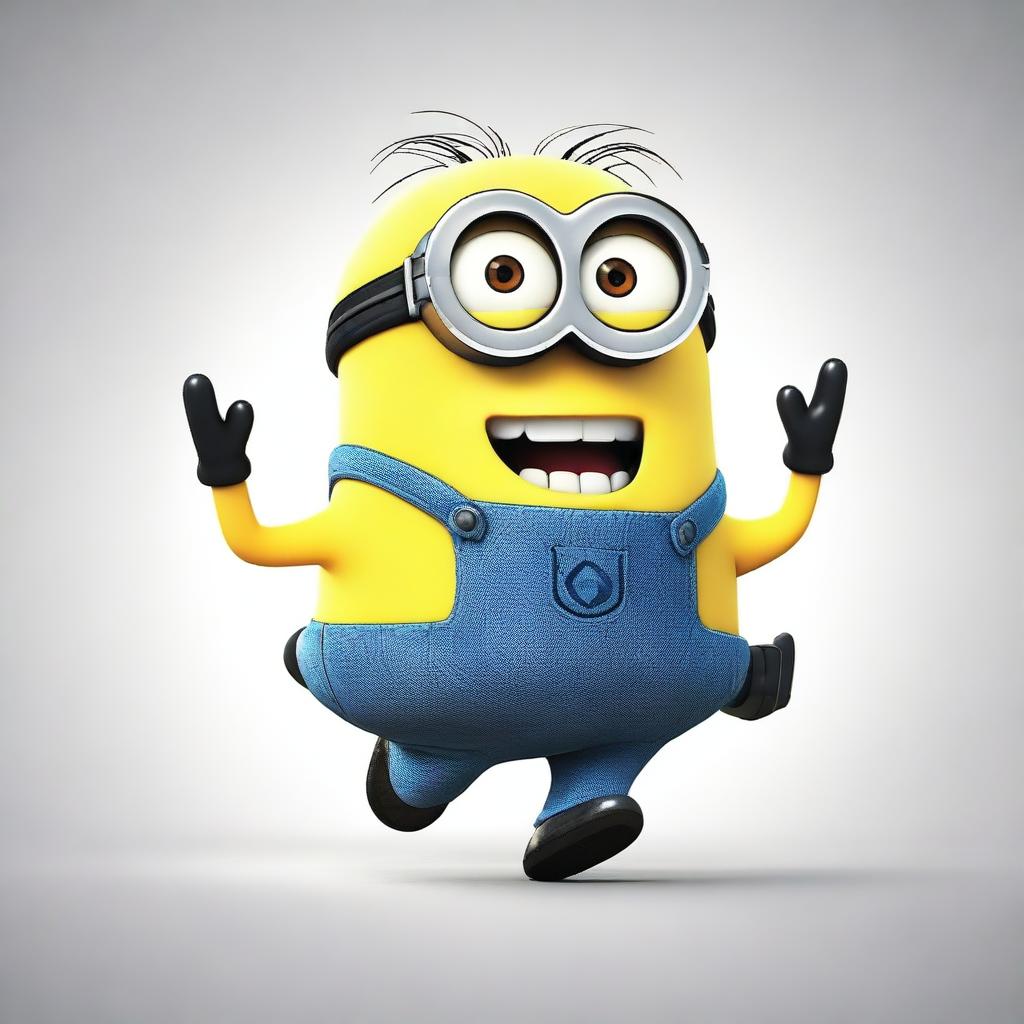 A Minion from the Despicable Me series walking