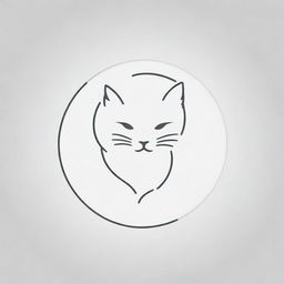 An elegant, minimalist line art logo of a cat encased within a circle, symbolizing the potential to create a better world.