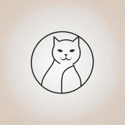 An elegant, minimalist line art logo of a cat encased within a circle, symbolizing the potential to create a better world.