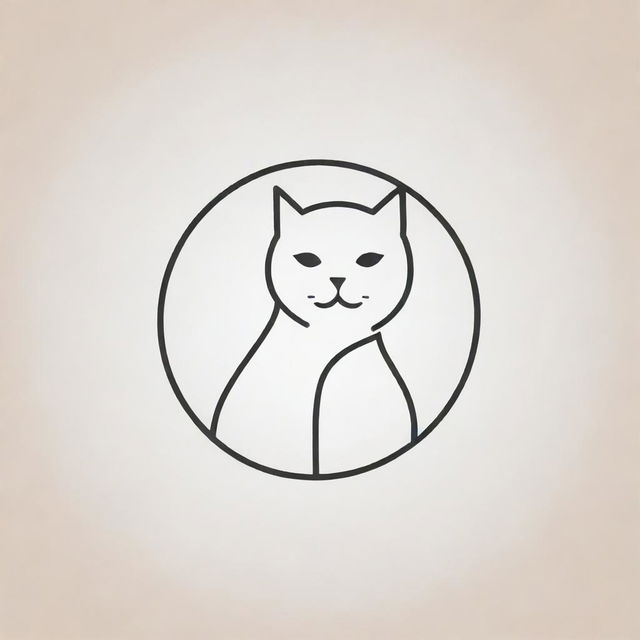 An elegant, minimalist line art logo of a cat encased within a circle, symbolizing the potential to create a better world.