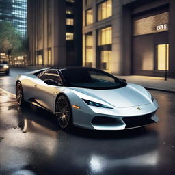 A sleek and modern Lotus Esprit 2024 sports car, showcasing its aerodynamic design and futuristic features