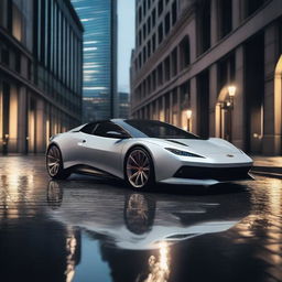 A sleek and modern Lotus Esprit 2024 sports car, showcasing its aerodynamic design and futuristic features