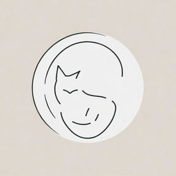 An elegant, minimalist line art logo of a cat encased within a circle, symbolizing the potential to create a better world.