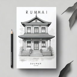 A simple and elegant book cover titled 'Rumah' featuring a detailed sketch of a traditional house