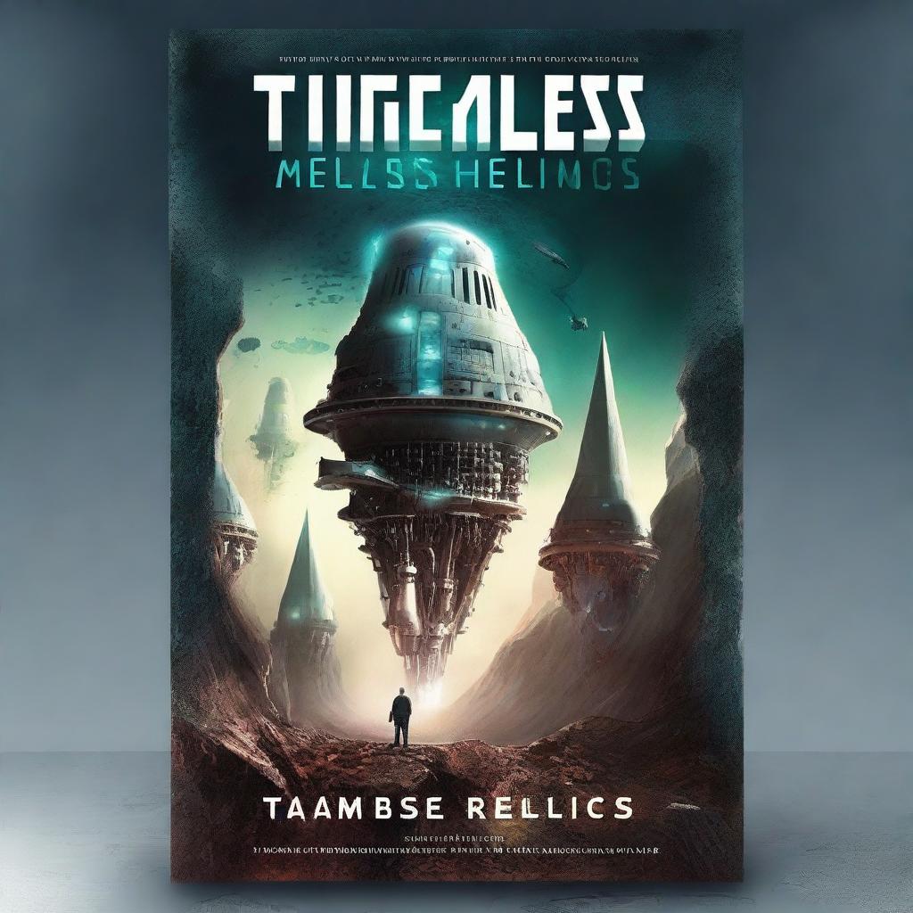 A science fiction book cover titled 'Timeless Relics'