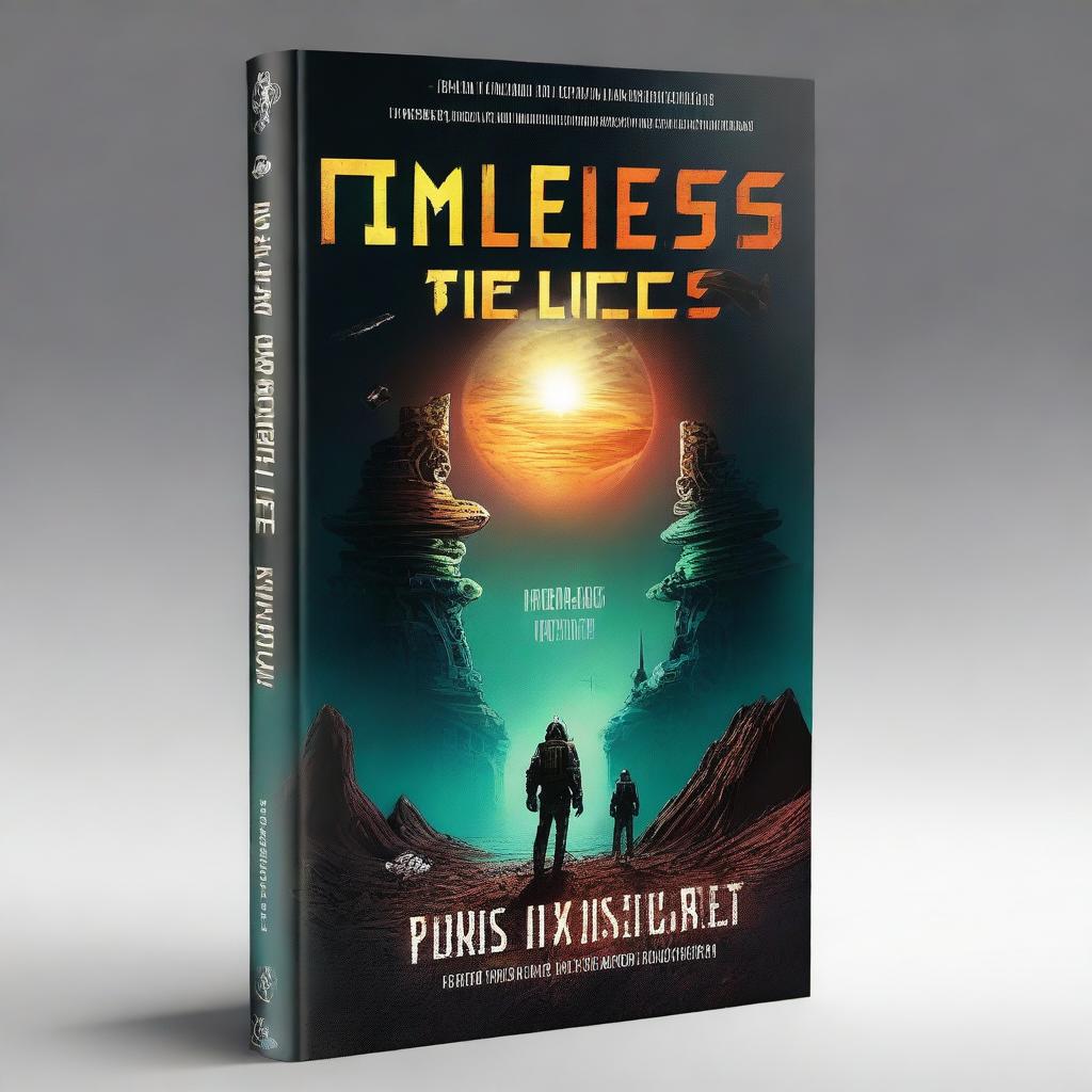 A science fiction book cover titled 'Timeless Relics'