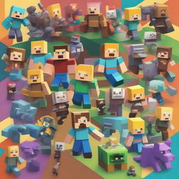 A vibrant collage featuring characters and elements from various video games, including popular titles like Minecraft, Fortnite, Animal Crossing, Zelda, and Roblox