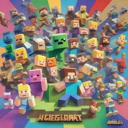 A vibrant collage featuring characters and elements from various video games, including popular titles like Minecraft, Fortnite, Animal Crossing, Zelda, and Roblox