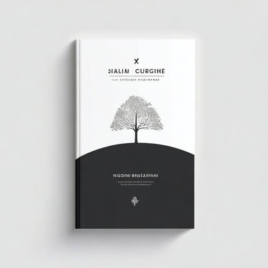 A simple book cover design featuring an outline of a path leading to a tree