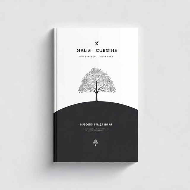 A simple book cover design featuring an outline of a path leading to a tree