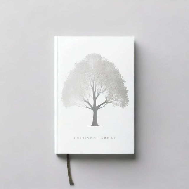 Book cover with a simple, silver foil outline of a tree or a path, symbolizing growth and progress