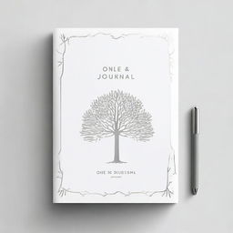 Book cover with a simple, silver foil outline of a tree or a path, symbolizing growth and progress