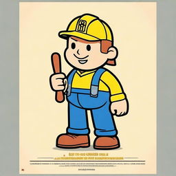 Create a minimalistic poster for 'Bob the Builder: The Legend of the Golden Hammer'