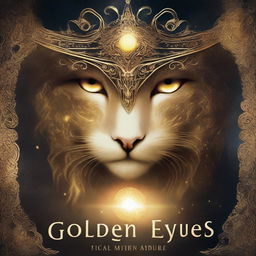 A fantasy-themed book cover featuring golden eyes