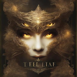 A fantasy-themed book cover featuring golden eyes