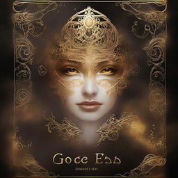 A fantasy-themed book cover featuring golden eyes