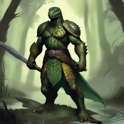 A reptilian Paladin named Sszintar, 25 years old, 5ft tall, weighing 138 pounds