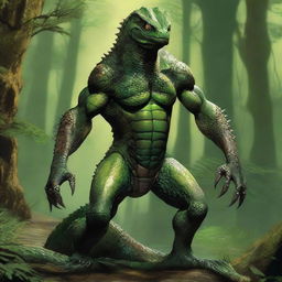 A reptilian creature named Sszintar, 5ft tall, weighing 138 pounds, covered in adamantite armor