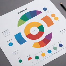 Create an intricate, visually appealing diagram template, incorporating a deep understanding of color theory with emphasis on brand identity. Use branded fonts to enhance the overall aura of the design.