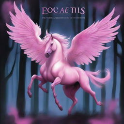 A book cover featuring a beautiful, magical pink Pegasus with a sinister twist