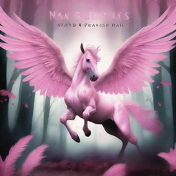 A book cover featuring a beautiful, magical pink Pegasus with a sinister twist