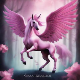 A book cover featuring a beautiful, magical pink Pegasus with a sinister twist