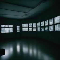 A projector in a dark room casting images onto a wall