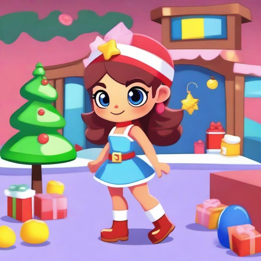 Create a Brawl Stars girl character named George, themed around a holiday getaway