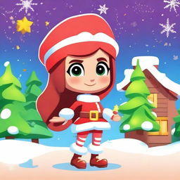 Create a Brawl Stars girl character named George, themed around a holiday getaway