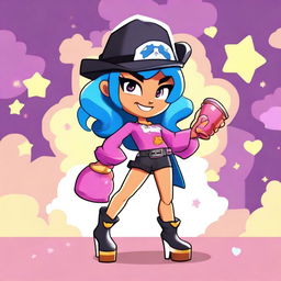 A Brawl Stars girl character named Kenty from the Brawlywood environment