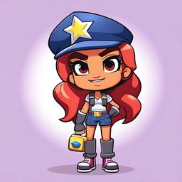 A Brawl Stars girl character named Kenty from the Brawlywood environment