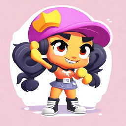 A Brawl Stars girl character named Cheeze from the Brawlywood universe