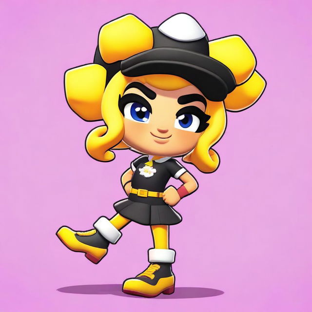 A Brawl Stars girl character named Cheeze from the Brawlywood universe