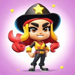 A Brawl Stars girl character named Cheeze from the Brawlywood universe