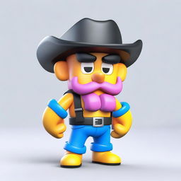 Create a detailed and colorful toy figure inspired by the characters from Brawl Stars