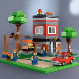 Create a detailed LEGO set inspired by the game Squad Busters