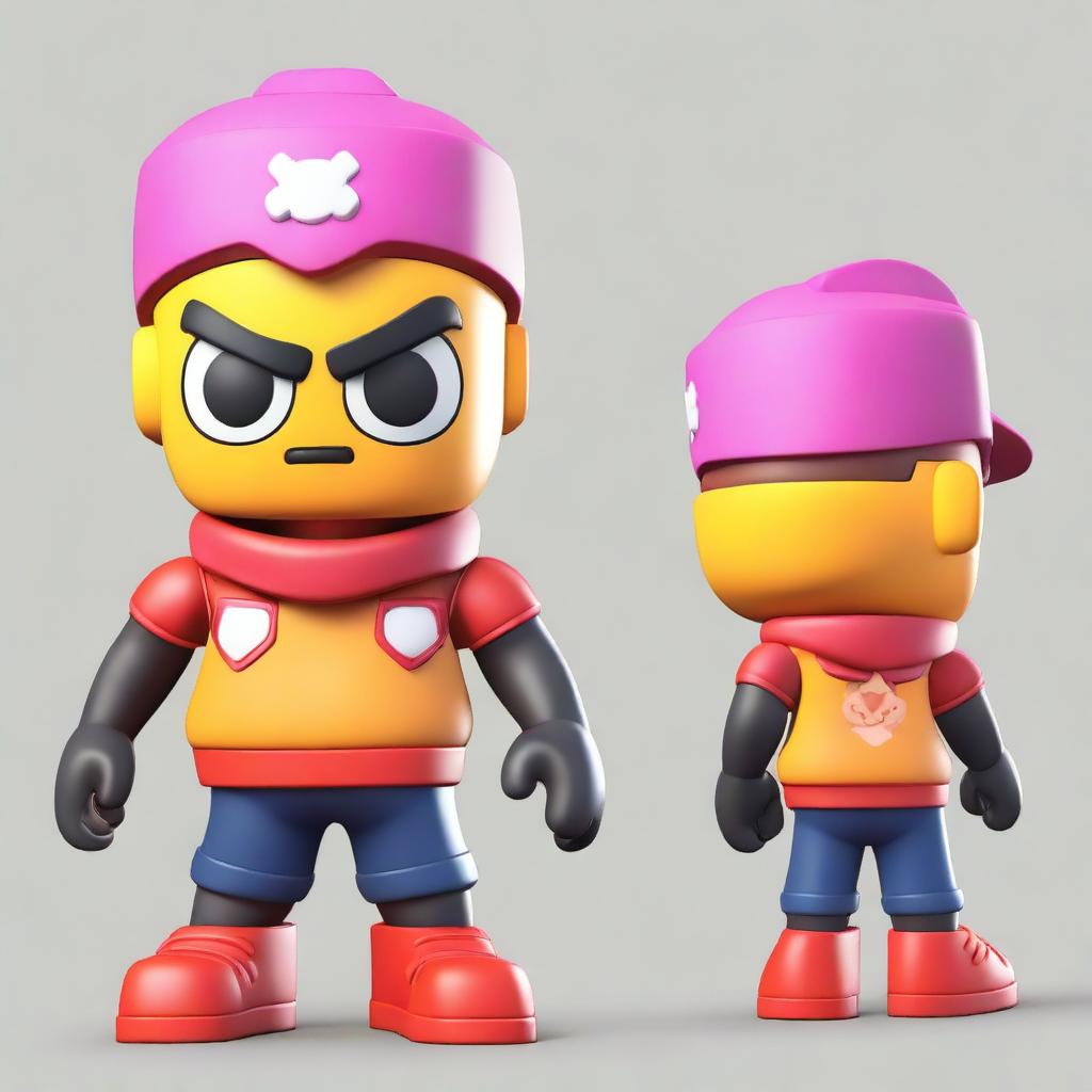 Create a detailed image of a Brawl Stars character as a toy from Options Ltd