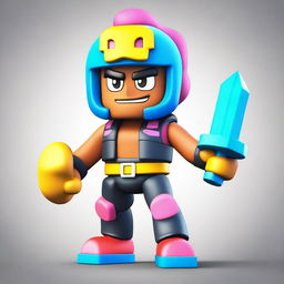 Create a detailed image of a Brawl Stars character as a toy from Options Ltd