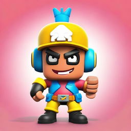 Create a detailed image of a Brawl Stars character as a toy from Options Ltd