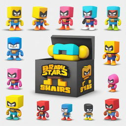 Create a detailed image of a blind box toy inspired by the Brawl Stars game