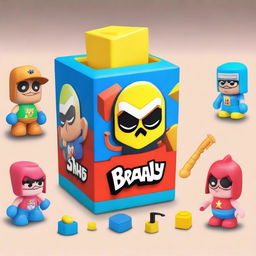 Create a detailed image of a blind box toy inspired by the Brawl Stars game