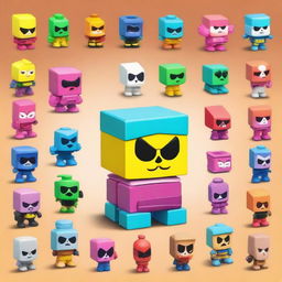 Create a detailed image of a blind box toy inspired by the Brawl Stars game